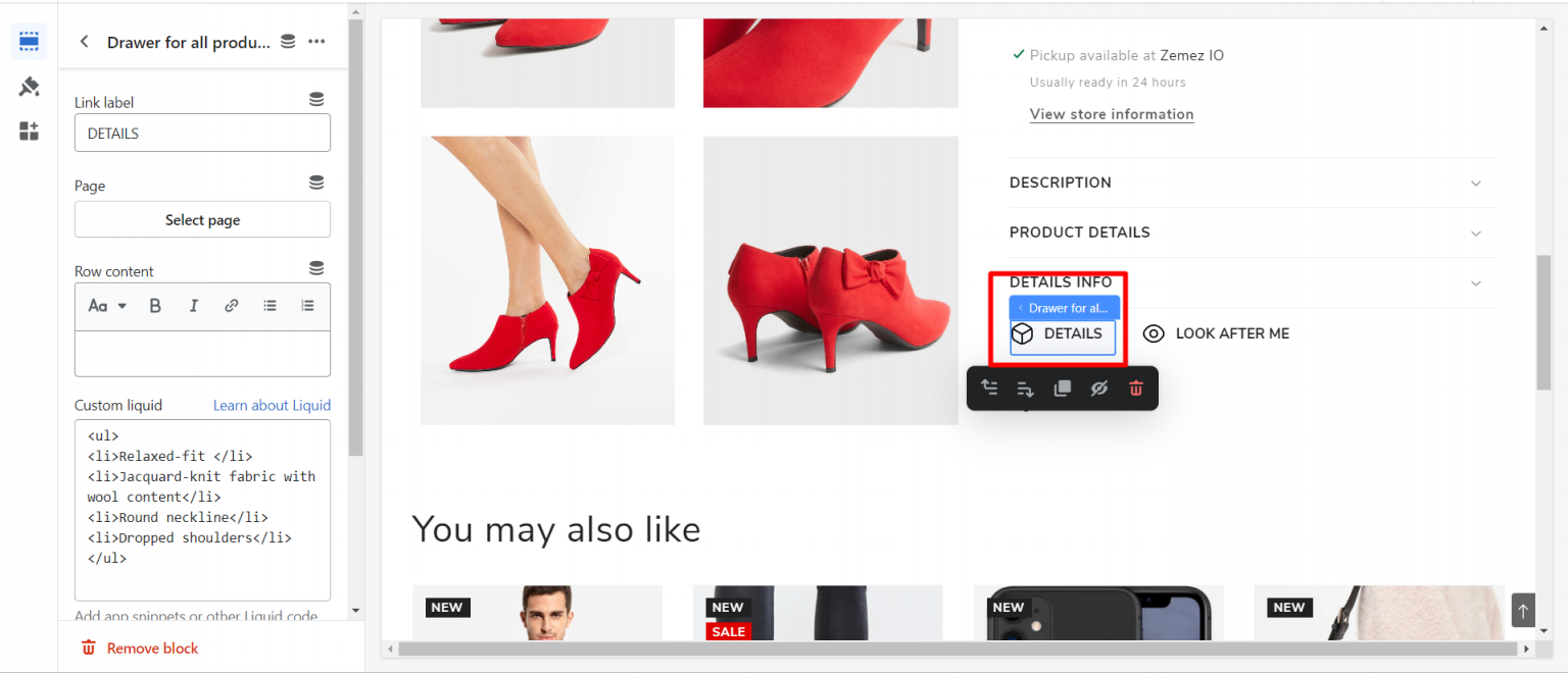 How to Manage Product Descriptions in Shopify using the Drawer Feature